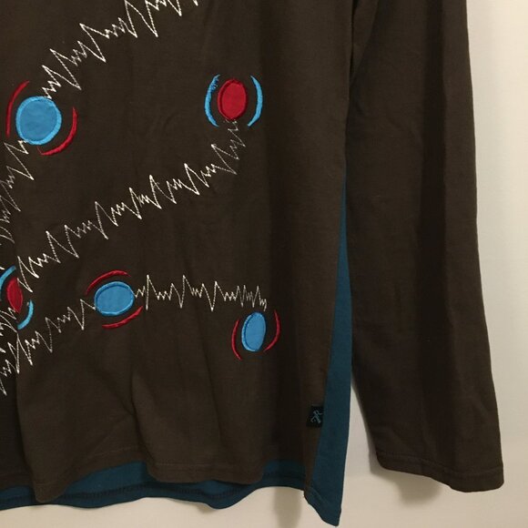 Canadian Designer Leopards & Roses Blue and Red Atomic Sweater - Picture 7 of 16